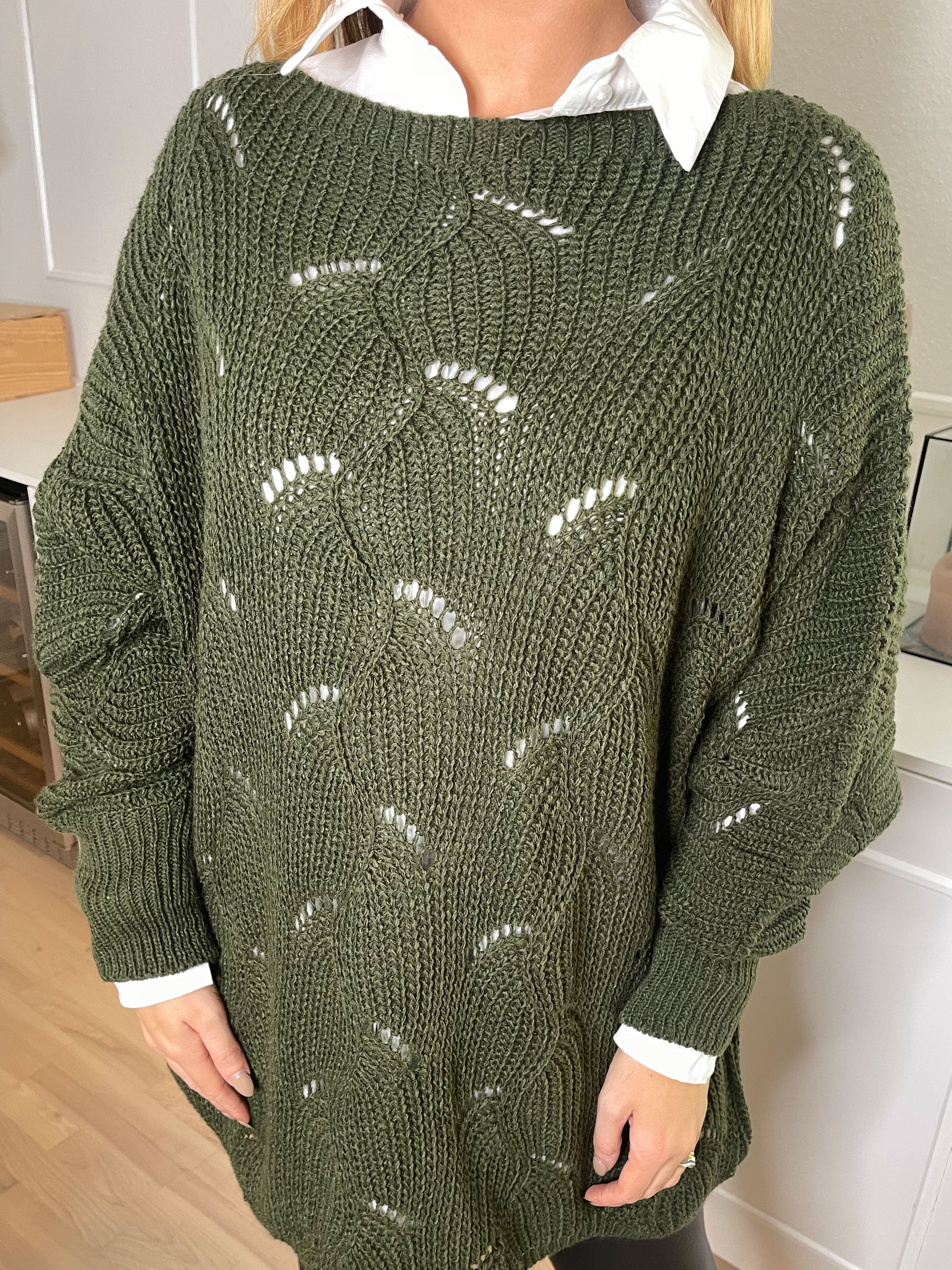 Manja - Stickad blus med hålmönster